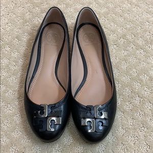 Black Tory Burch leather flats